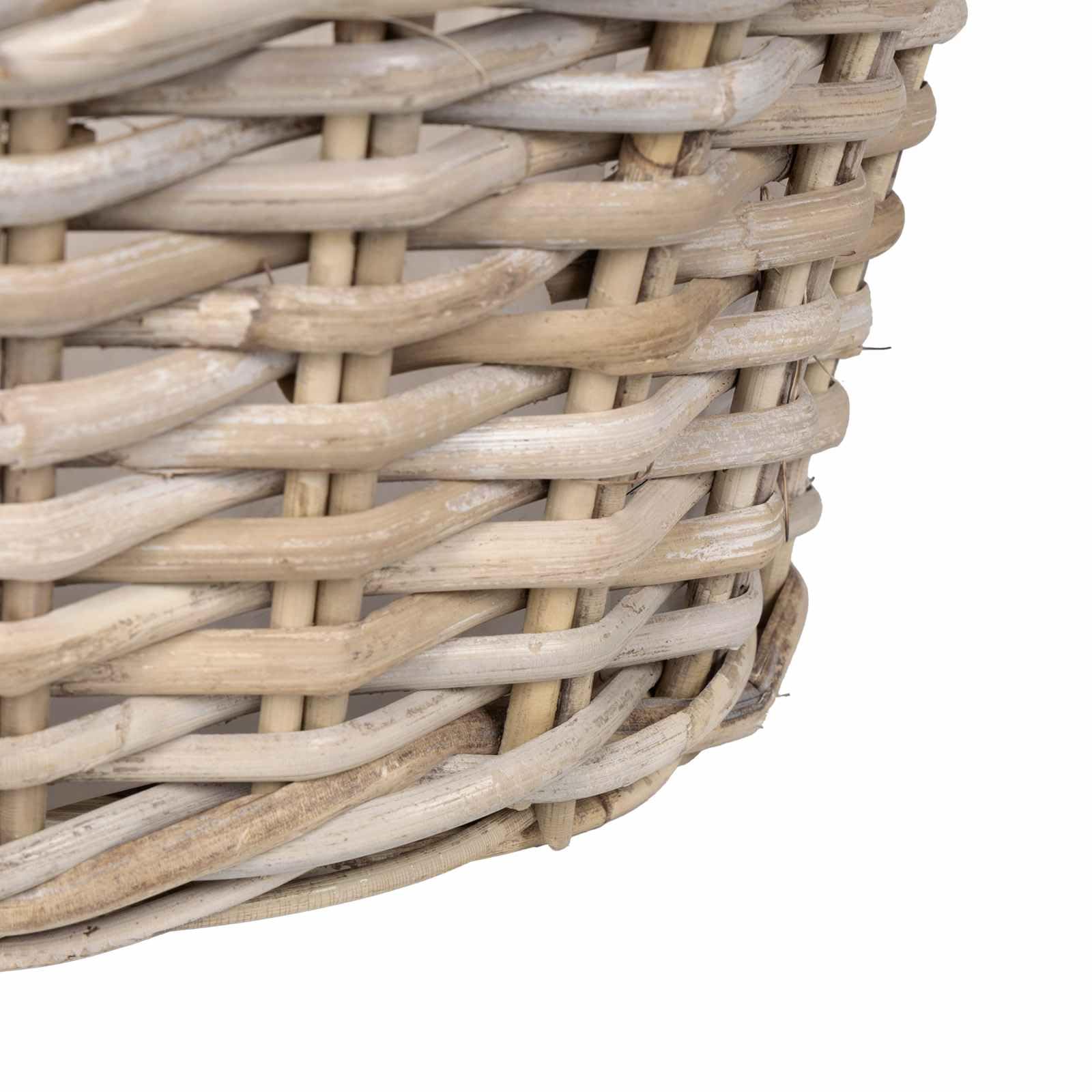 Planter Kubu rattanowy kosz na doniczki ze zdejmowaną, wodoodporną podszewką wewnętrzną, owalny kosz pleciony do przechowywania i dekoracji, zestaw 2 szt., naturalny szary