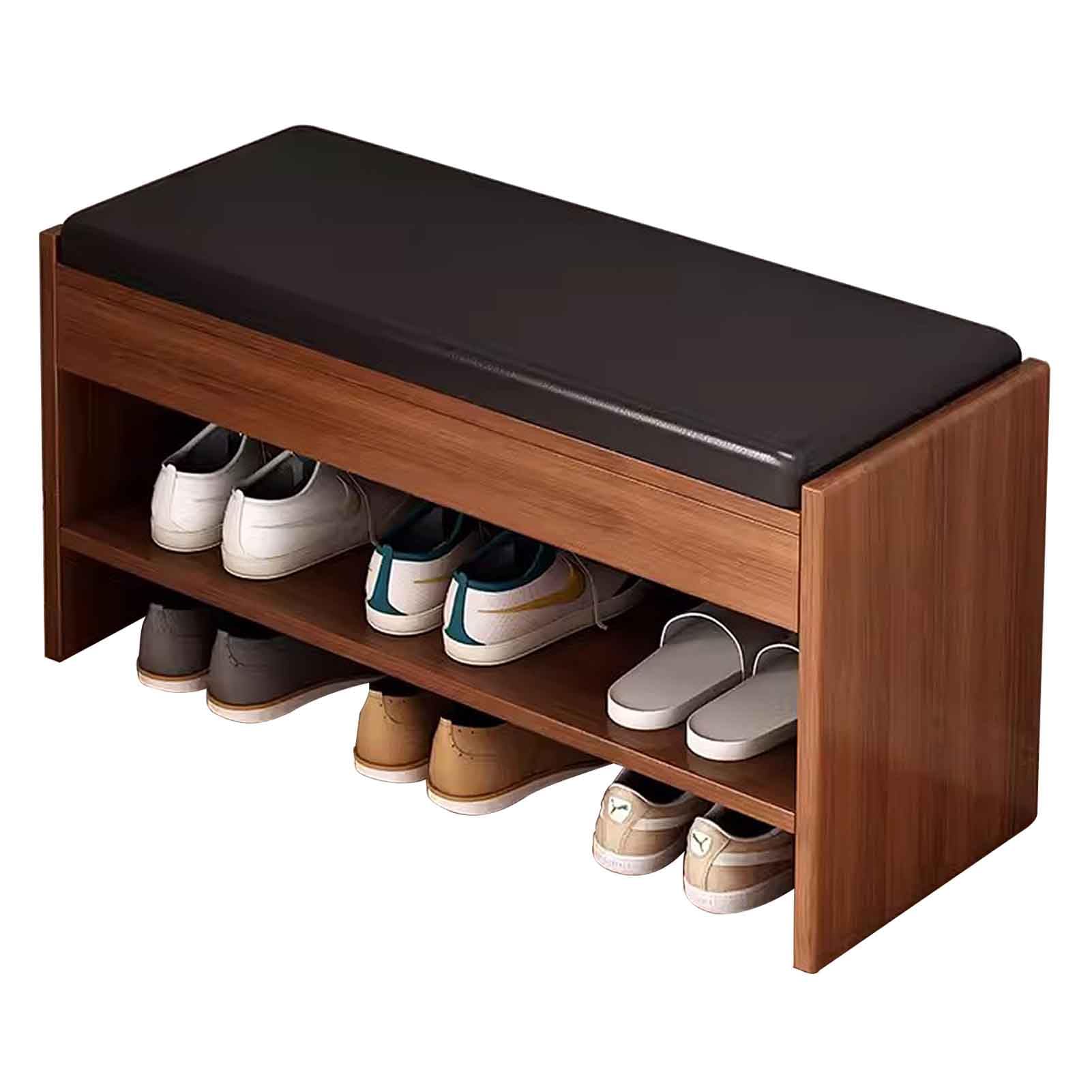 SXZenSpace Small Shoe Bench for Entryway, Narrow Bathroom Storage Changing Stool with Seating Metal Cabinet (White)