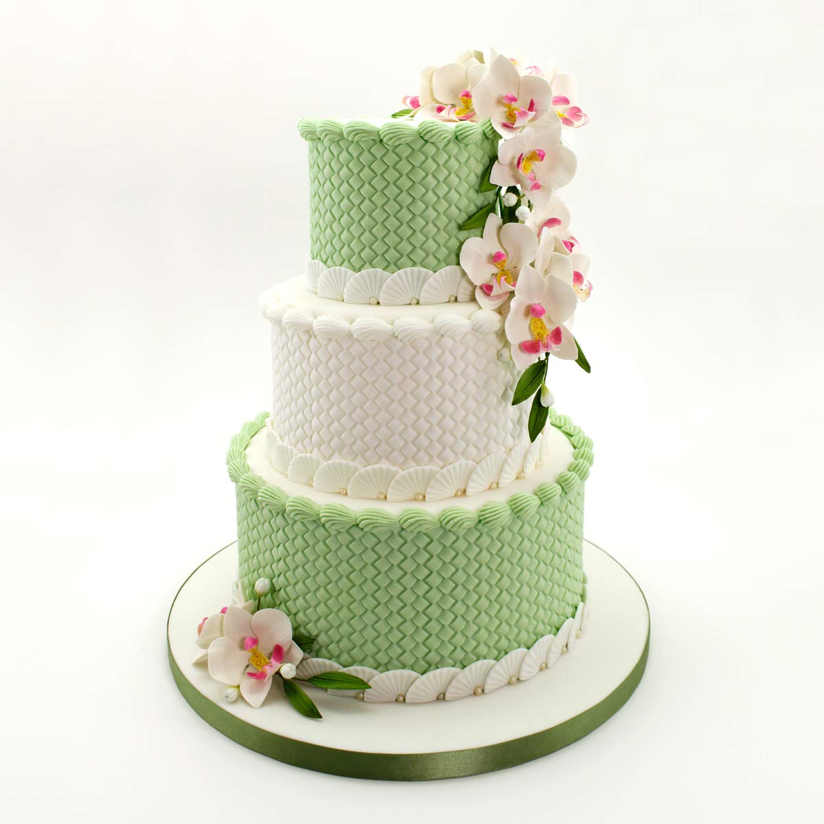 Continuous Rattan Basket Weave Silicone Royal Icing Mold, Ceri