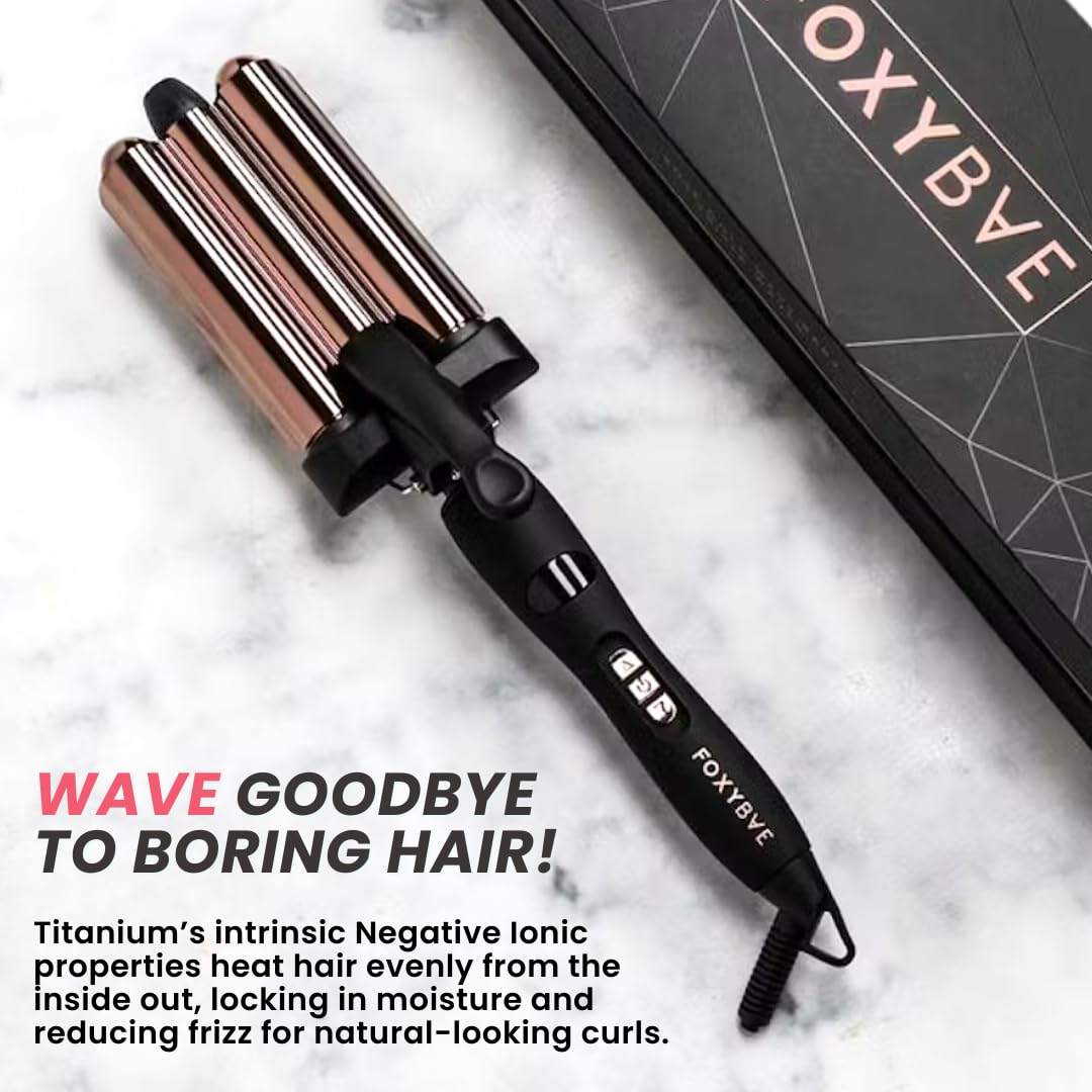 FoxyBae 1” Rose Gold Wavy Baby Triple Waver - 3 Barrel Beach Waver