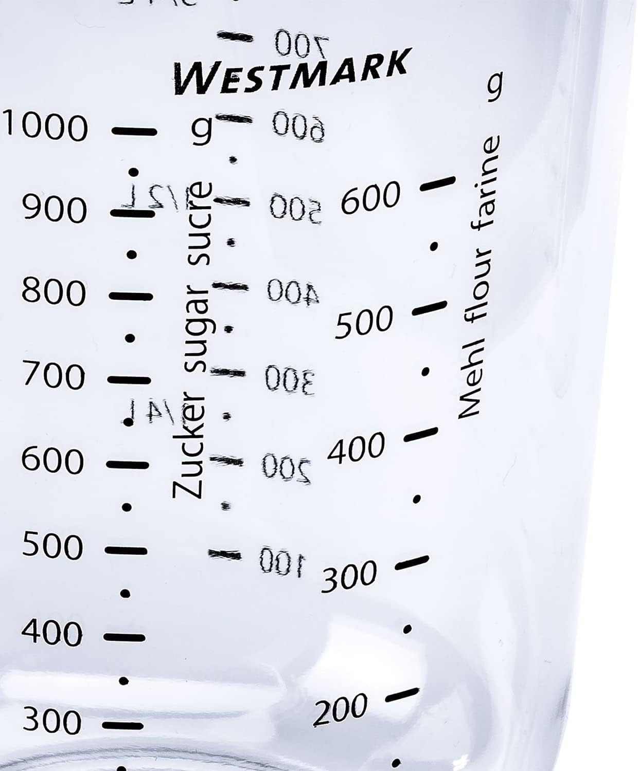 Westmark Baking Set, 3 Items: 1x 2.5 L Mixing Bowl, 1x 1 L Mixing Bowl, 1x 1 L Measuring Jug, Plastic, White/Red/Clear, 315322E7