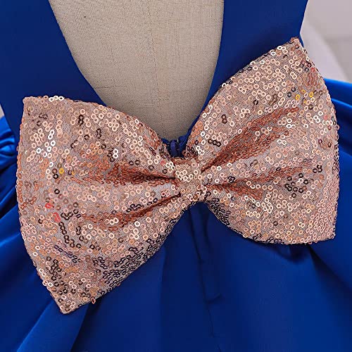 Dressy Daisy Toddler Girls' Special Occasion Dresses Wedding Flower Girl Tiered Dress Ball Gown With Headband Size 2T 3T, Royal Blue #TOP4