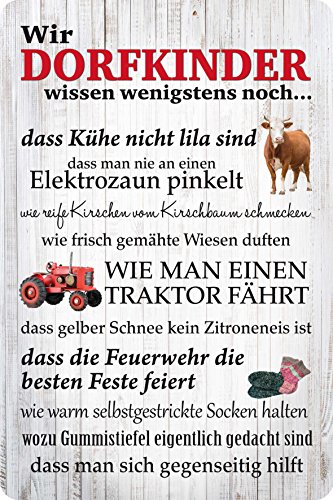 Wir Dorfkinder - Blechschild 20x30 cm Cover