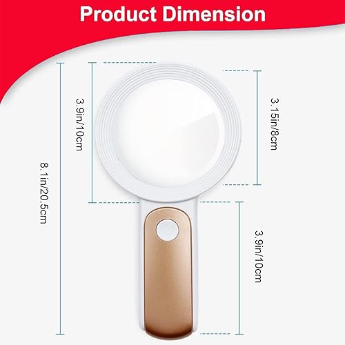 Miniatura 3 de Lupa de mano con luz, lupa 30X, lupa iluminada de 18 LED, lupa de lectura con 3 modos para lectura, inspección, monedas, joyas, exploración (oro