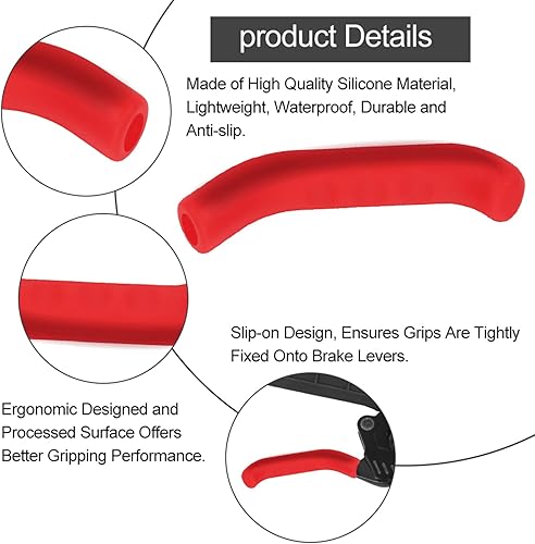 Miniatura 3 de Zerone Empuñaduras de freno de bicicleta de 5 colores, cubierta de palanca de freno de bicicleta antideslizante, impermeable, protector de ciclismo,