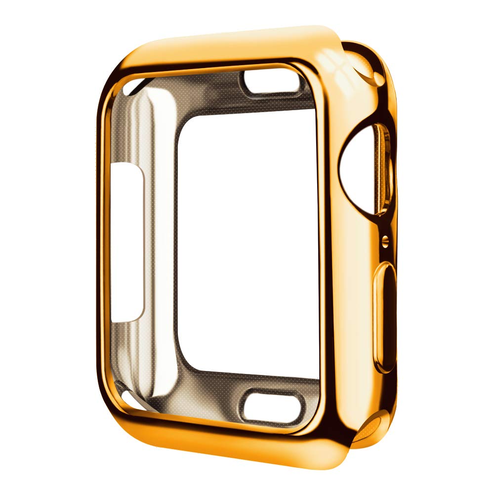 SMEECO Apple Watch Case for iWatch Series 4 40mm Only Apple Watch Cover with Flexible Soft Lightweight TPU Protector Shock Proof Protective - (Shiny Gold)