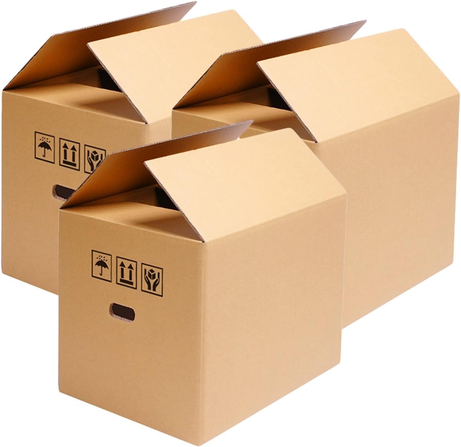 AviiSo Cajas de Cartón con asas, Paquete de 3/5 Embalaje de cajas para mudanzas para envíos/mudanzas (Color : 3Pack, Size : 60x40x50cm/24x16x20in)