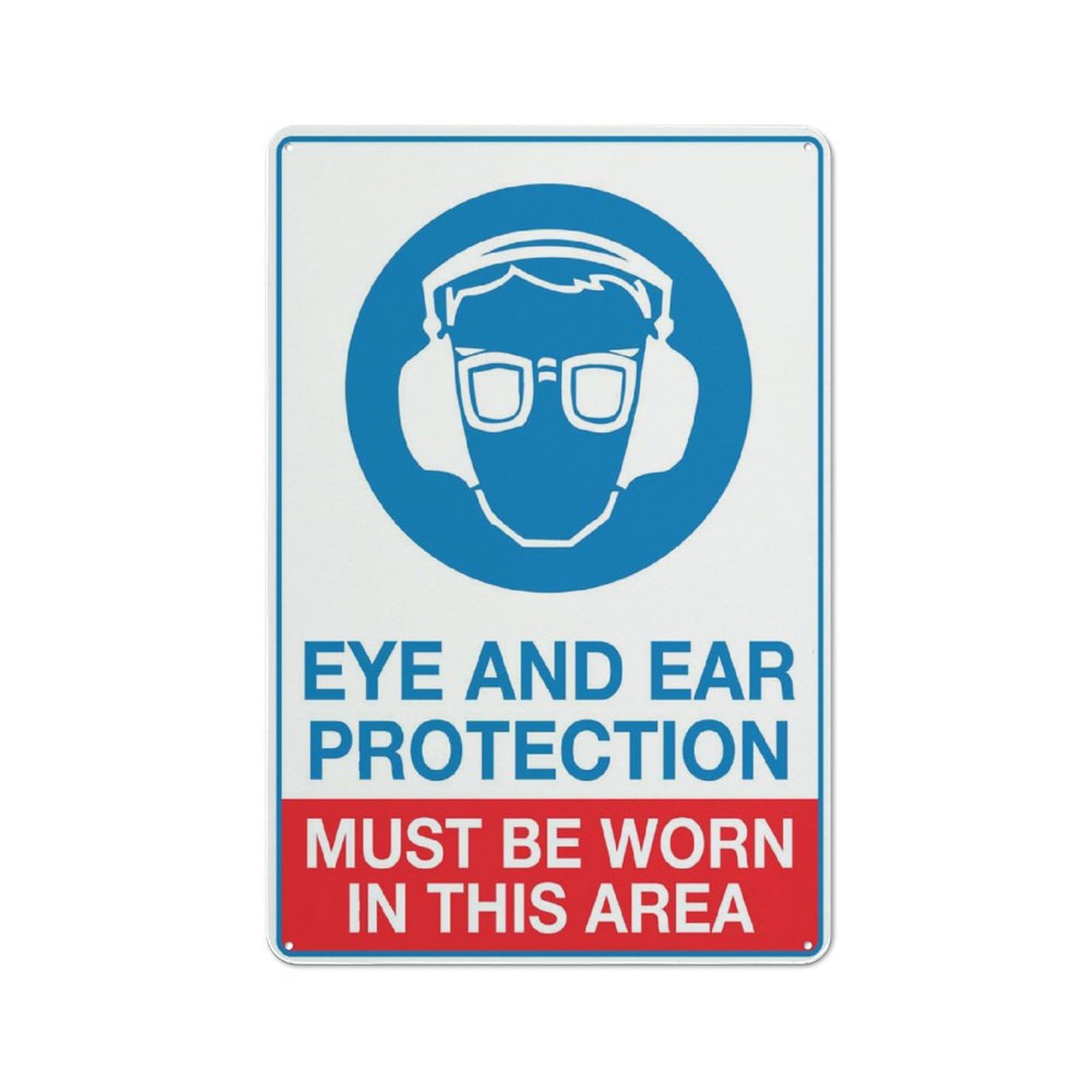 Eye And Ear Protection Must Be Worn In This Area Sign 8"X12" Rust Free Aluminum Signs Outdoor, Metal Tin Sign For Home, Business, Yard