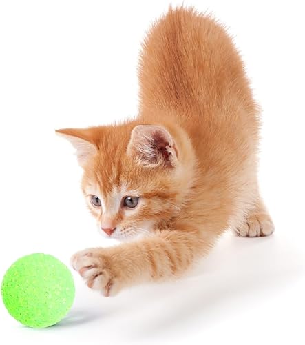 Miniatura 3 de BCOATH 6 piezas de plástico para mascotas con las que juegas y juguetes para gatos pelotas de ejercicio campanas de color para jugar feliz regalo al