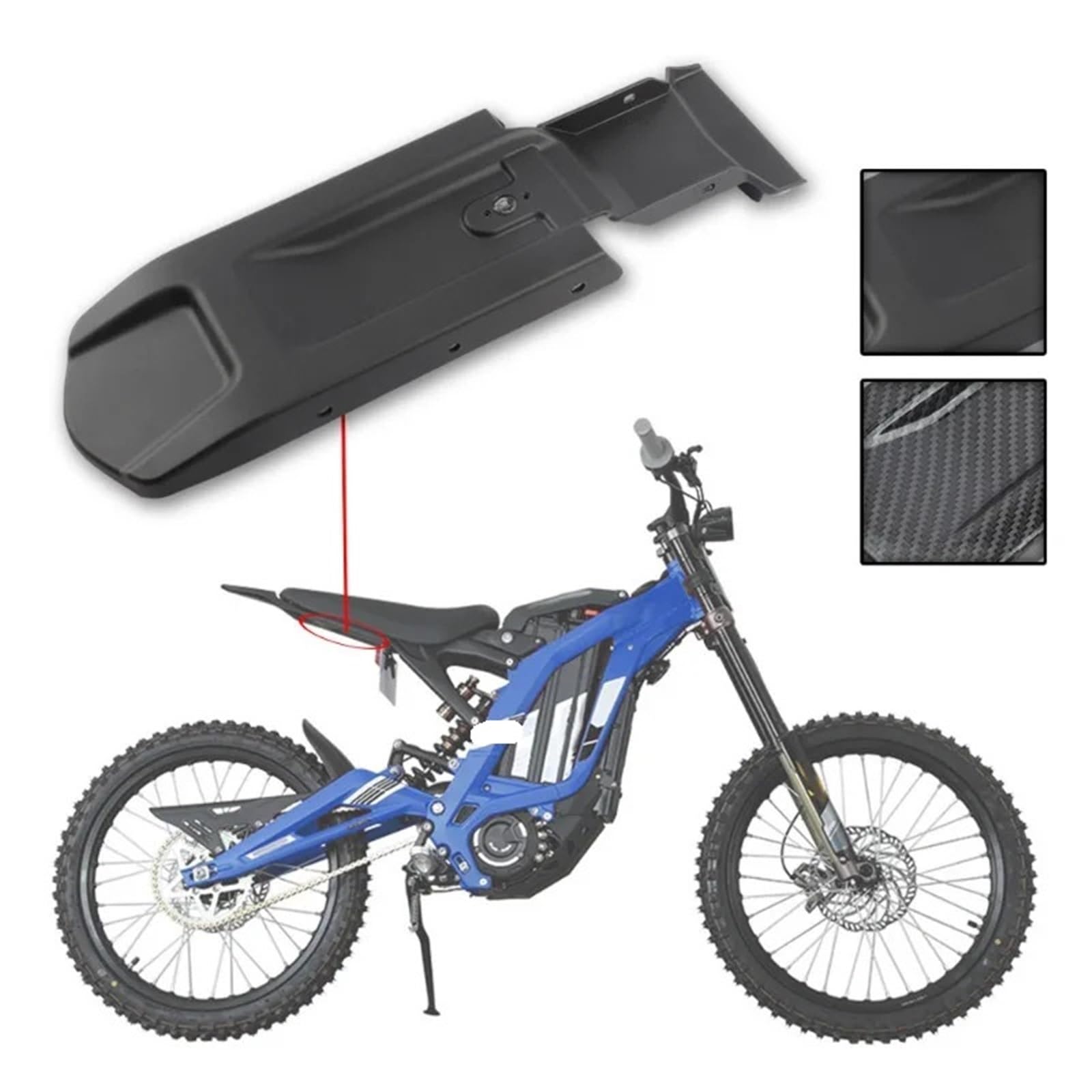 Błotnik motocyklowy Uniwersalny tylny błotnik motocrossowy Wewnętrzny tylny błotnik pasuje do Segway X260 X160 Pasuje do Surron Light Bee X i Light Bee S Błotnik(Carbon fiber)