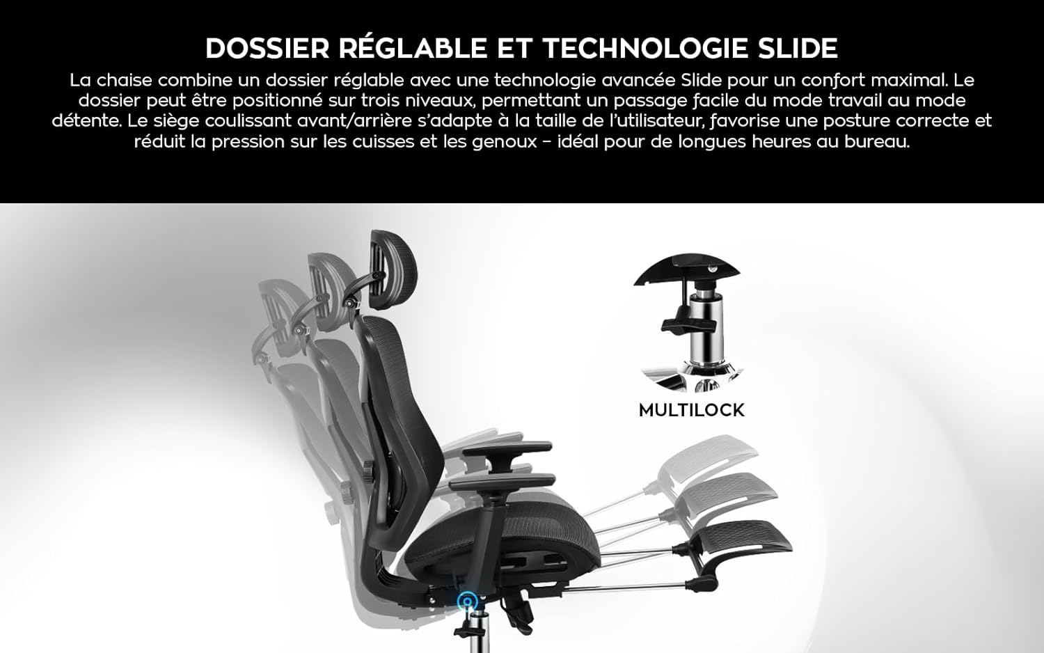 MARK ADLER Expert 5.7 chair showing adjustable backrest and tilt mechanism.