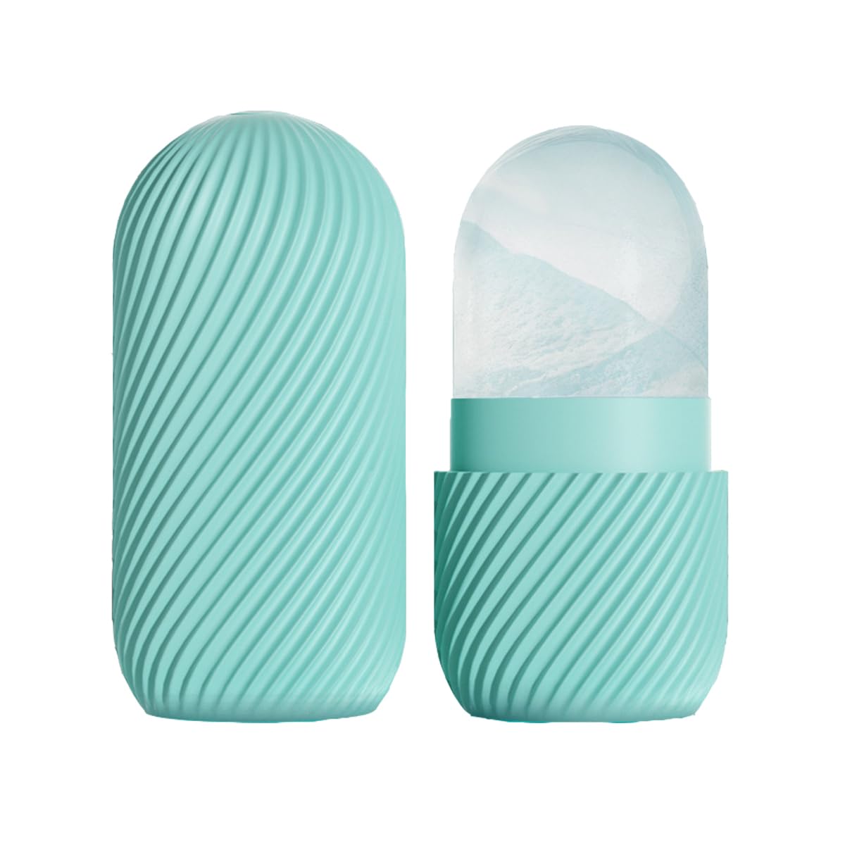 Ice Roller for Face, Silicone Ice Face Roller, Reusable Skin Care DIY Tools for Women to Tighten and Lift skin for Face & Eye Puffiness Relief (Cyan)