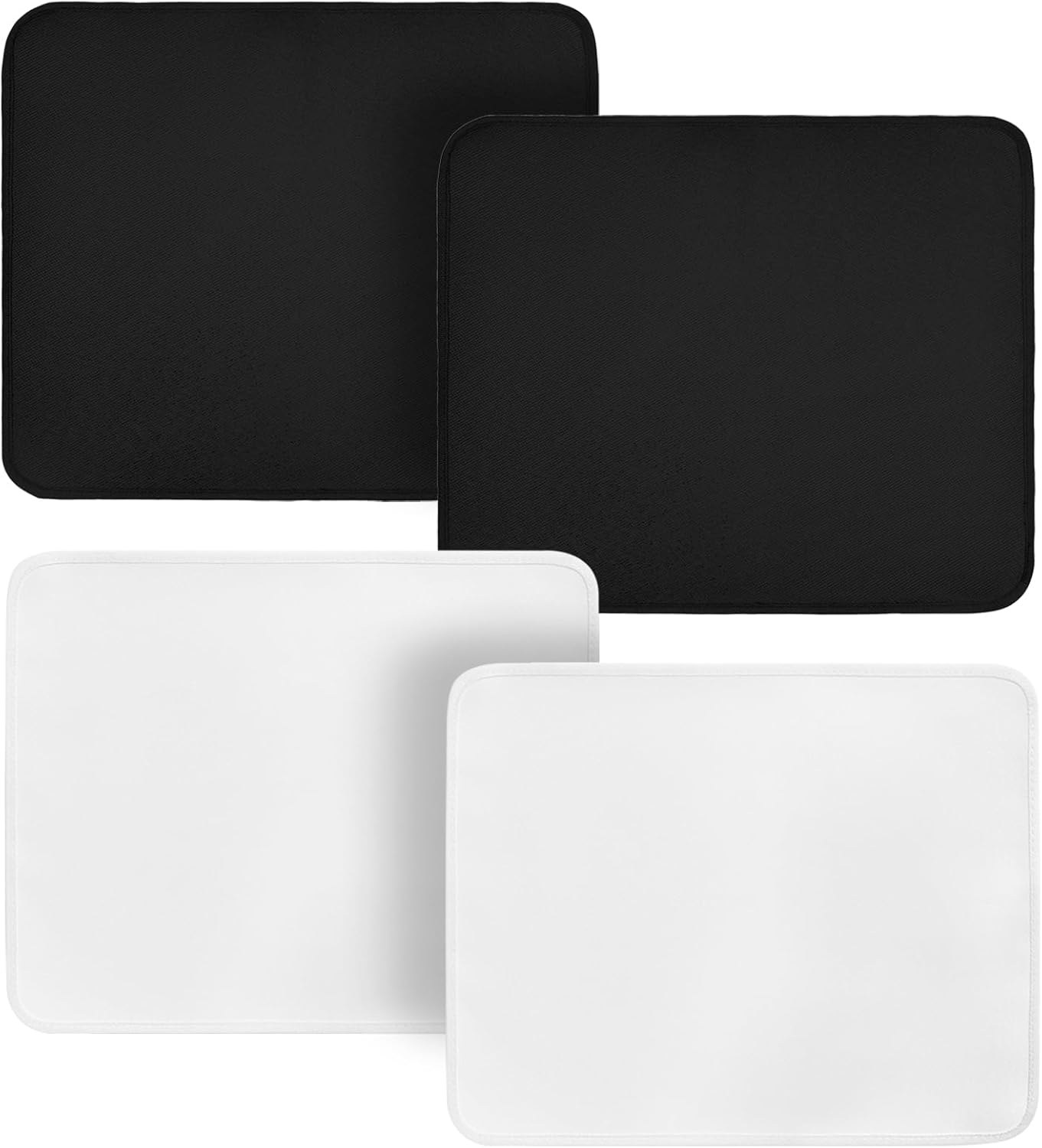 4x 15x18in Heat Resistant Countertop Mats - Black & White, 2PCS Each