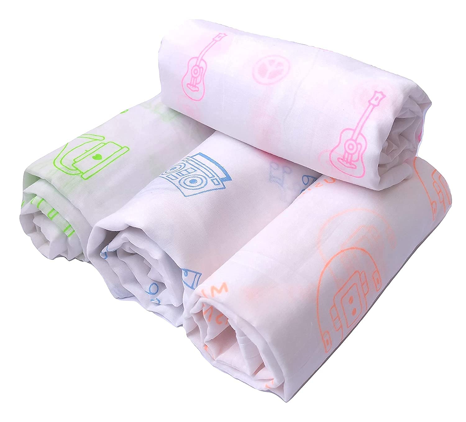 0Month+ Zero Month Plus Newborn 3-in-1 Sweet Hooded Stripe Bear Embroidery Wrapper Baby Blanket Bath Towel (Orange)