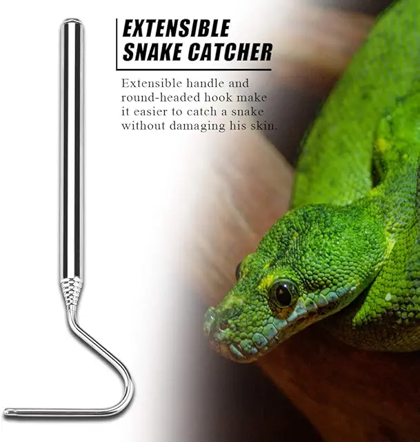 JULYKAI Stainless Steel Snake Hook - Extensible Reptile Catcher Tool