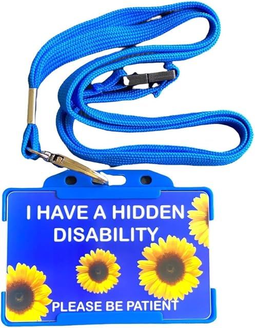 Blue Hidden Health Condition Disability Awareness Card and Blue Lanyard