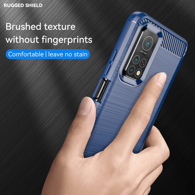 Image of Hybrid Carbon Fiber Back Case for Xiaomi Mi 10T / Mi 10T Pro (Blue)