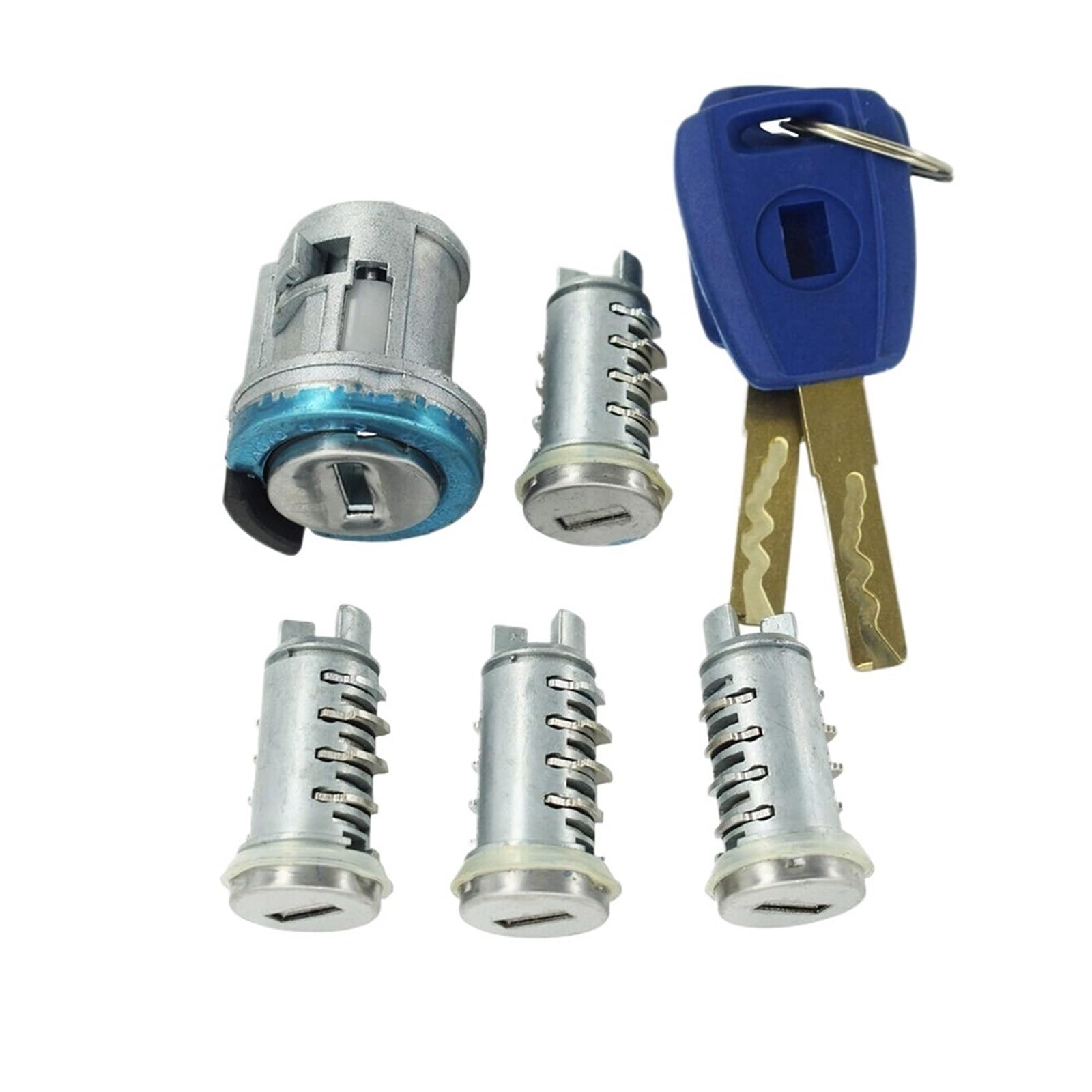 cilindro della serratura dell'accensione e chiave Set di interruttori di accensione for auto, set di cilindri di bloccaggio della porta, adatti for Fiat Doblo Cargo Panda Punto SIP22 Blade Serratura P