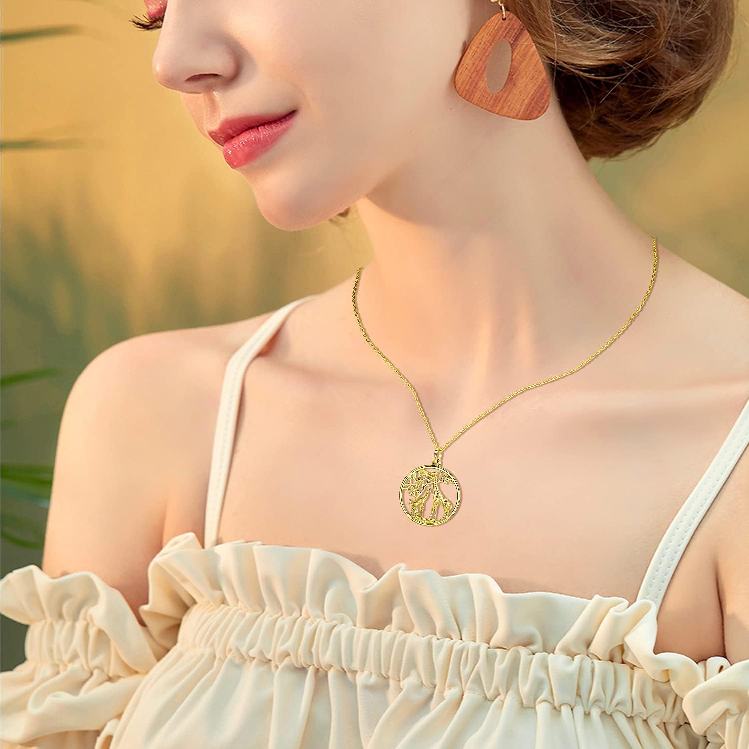 Giraffe Necklace 925 Sterling Silver Tree of Life Family Love Pendant Necklace Jewelry Birthday Gifts for Women Mother - Image 4