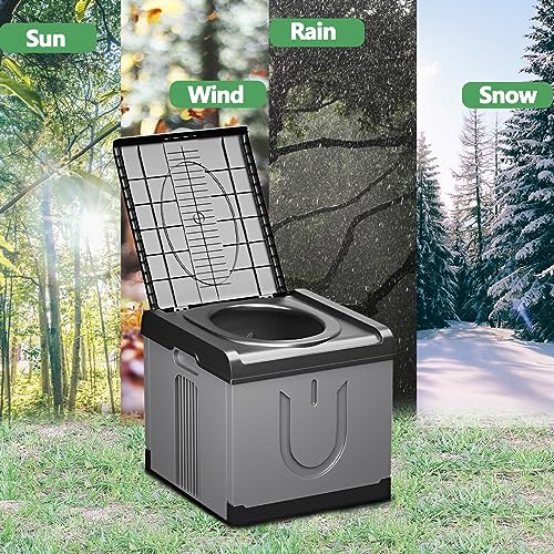 XXL Portable Toilet for Adults, Camping Toilet with 20 Garbage Bags by GLXPJU - Used condition - Image 3