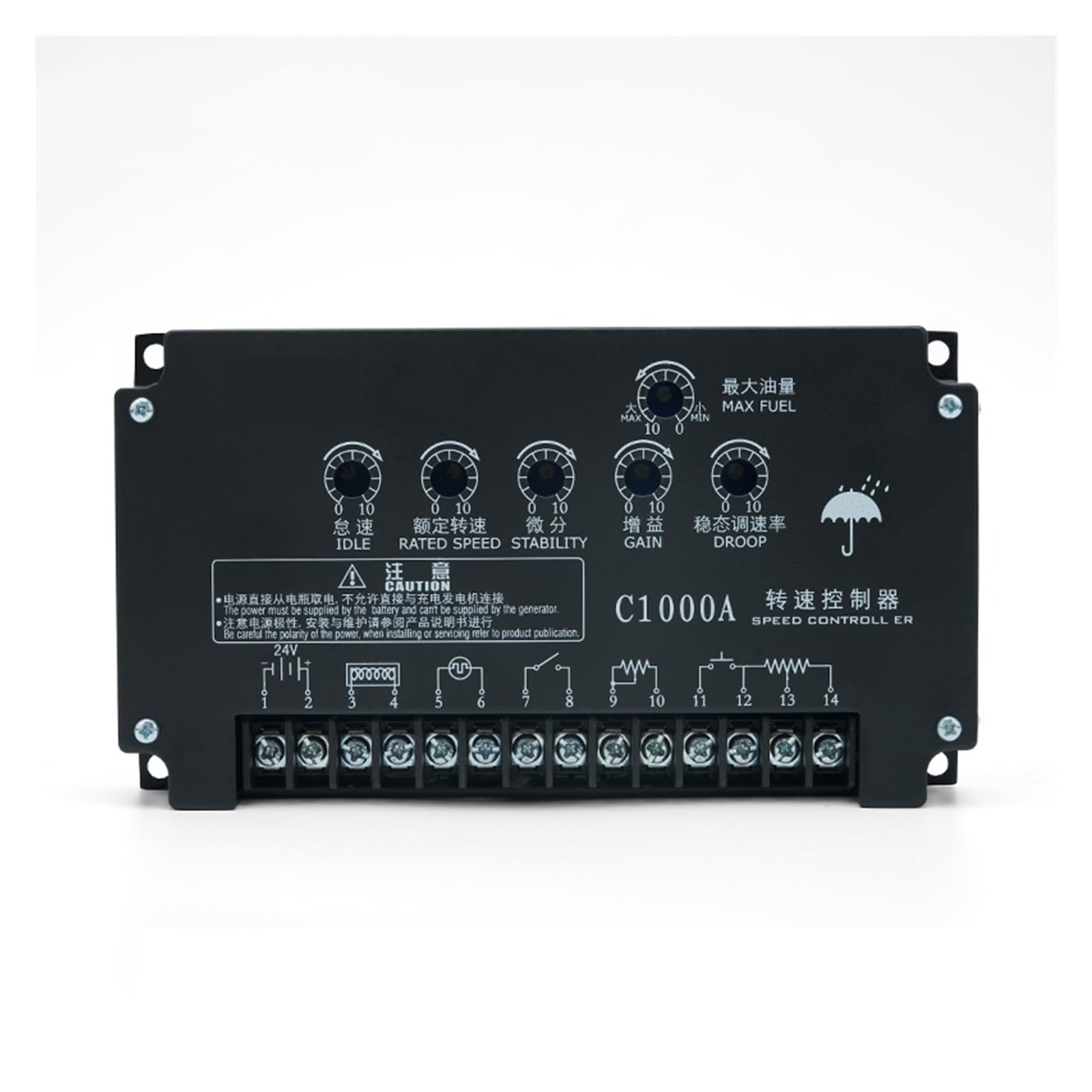Generator Speed Control Controlador de Velocidad C1000A, Velocidad del Motor, regulador electrónico DC 24v