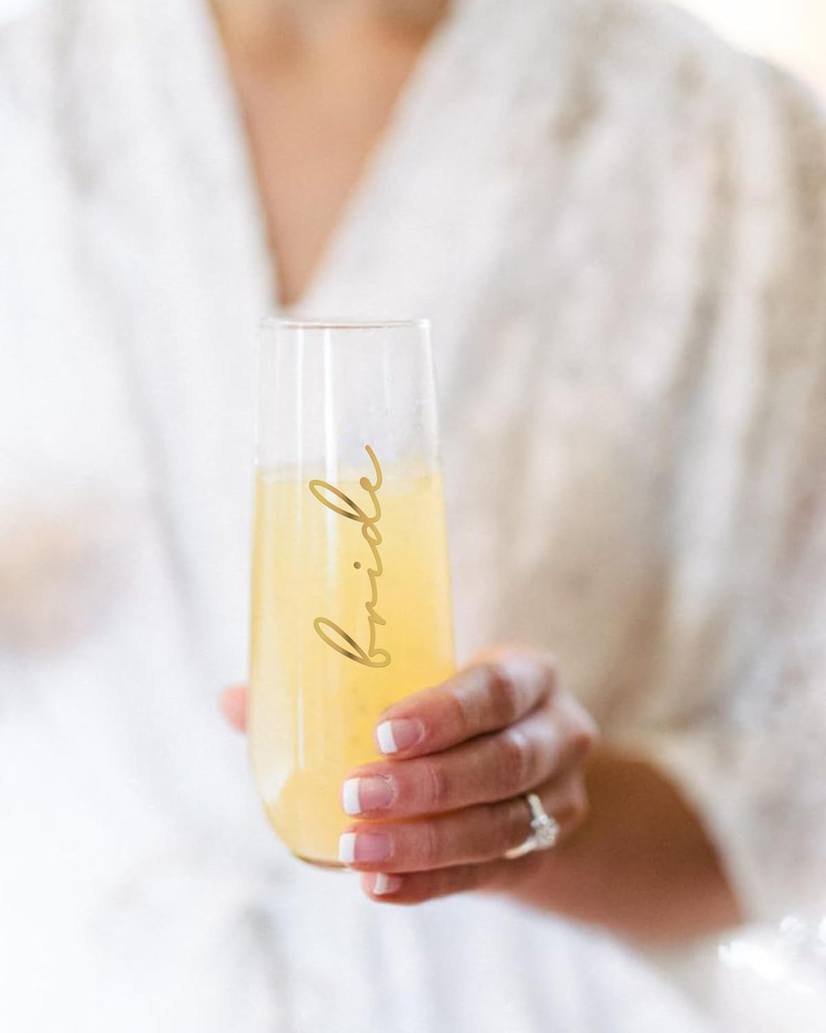 HubbyWifeyGifts Bride & Groom Champagne Flutes Set of 2: Elegant Wedding Toasting Glasses – Perfect Engagement, Bridal Shower & Wedding Gift for Newlyweds - Image 6