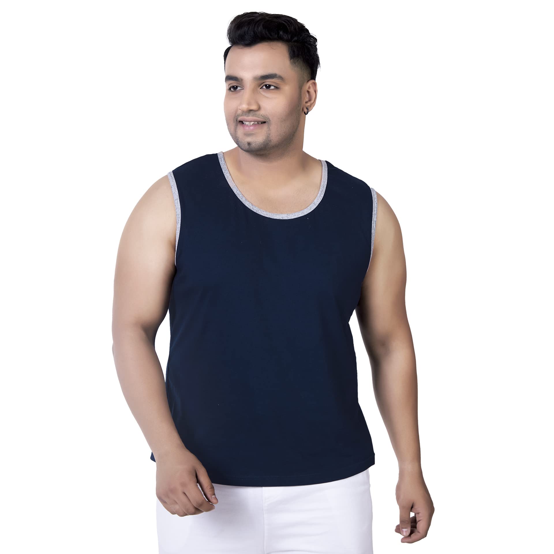 vaishvik Mens Plus Size Sando Tank - Navy-picture-31