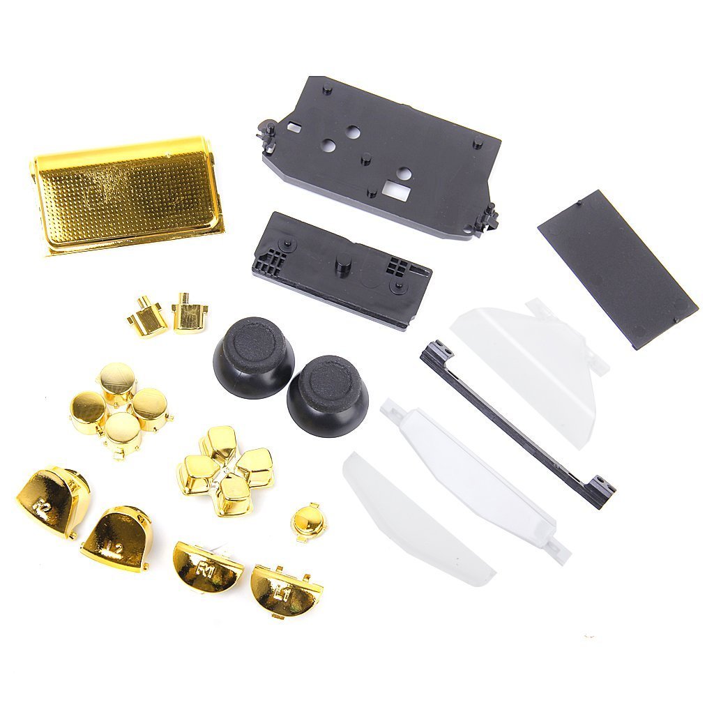 ETHAHE Metal PS4 Wireless Controller Case Cover Full Protection Gold