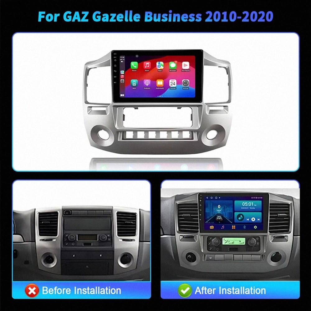 Radio Automatica per GAZ Gazelle Business 2010-2020 Android 15 9 Pollici Touch Screen Automatico Mirror Link Controllo Del Volante Per, 8 Core 8G+256G