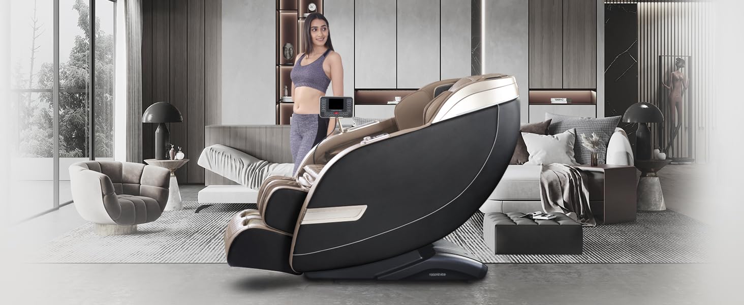 RoboticVibe 4D Massage Chair - RV3030: Wireless Charging, 28 Auto Wellness Programs, SL Track, Rotary switch and Led Touch for Ultimate Comfort. Your Prime Choice of massage chair for full body(Black) RoboticVibe 4D Massage Chair - RV3030: Wireless Charging, 28 Auto Wellness Programs, SL Track, Rotary switch and Led Touch for Ultimate Comfort. Your Prime Choice of massage chair for full body(Black)