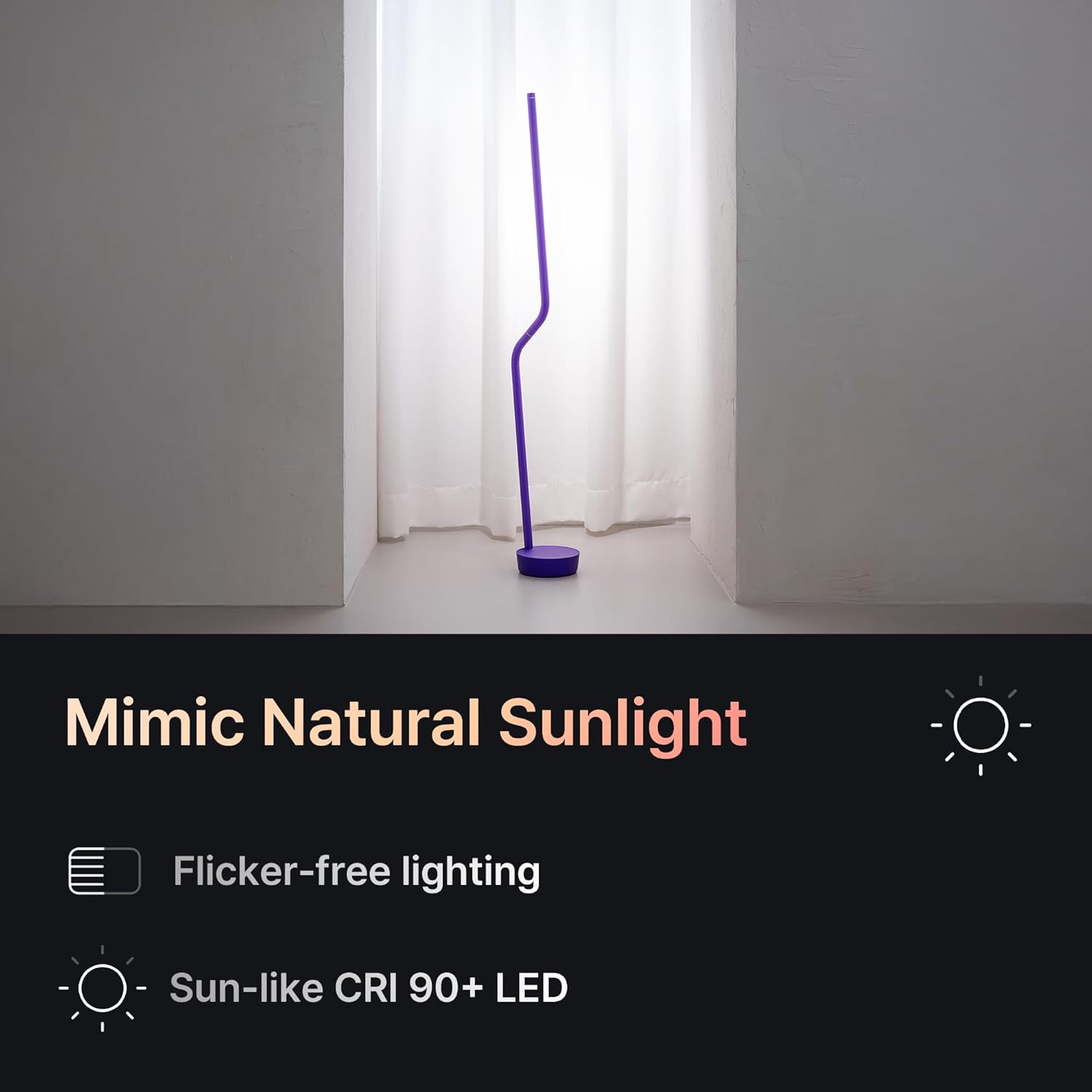 Tangram AYWA Reading Lamp, Touchless Gesture Control, Motion Sensor Desk Lamp, Full Aluminum Unibody Design with 360 Degree Hinge, CRI90 LED, Flicker-Free Task Lamp (Ultra Violet)