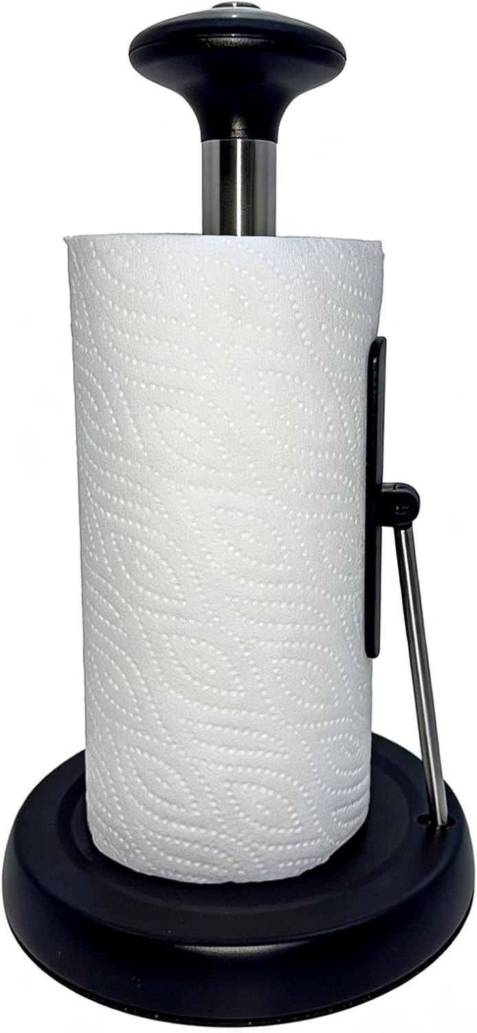 Standing Paper Towel Holder Countertop: Easy One Handed Tear Heavy Duty Stainless Steel - Paper Towel Dispenser Kitchen Appliances for Home -Kitchen Decor and Accessories Gift for Homeowner