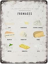 zwf Cheese Guide The French Cheese Guide Cheese Poster Specialty Guide Kitchen Decoration Vintage Tin Signs Unique Home Decorations Wall Decor Metal Poster for Room 8x12 inch