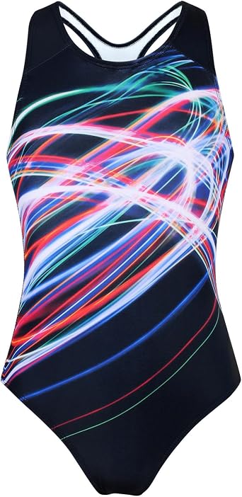 JESKIDS Girls One Piece Swimsuit Athletic Racerback Bathing Suit for Swimming 4-13 Years