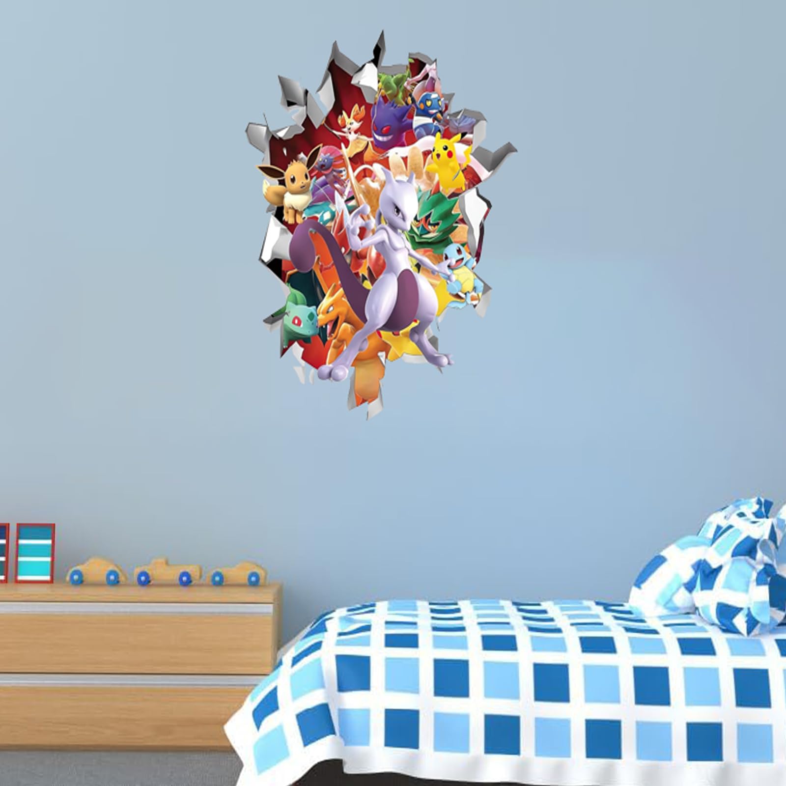Autocollants Muraux 3D Enfants - 2 Pièces 40x60 Cm - Vinyle Décoratif - Chambre, Salon, Cuisine