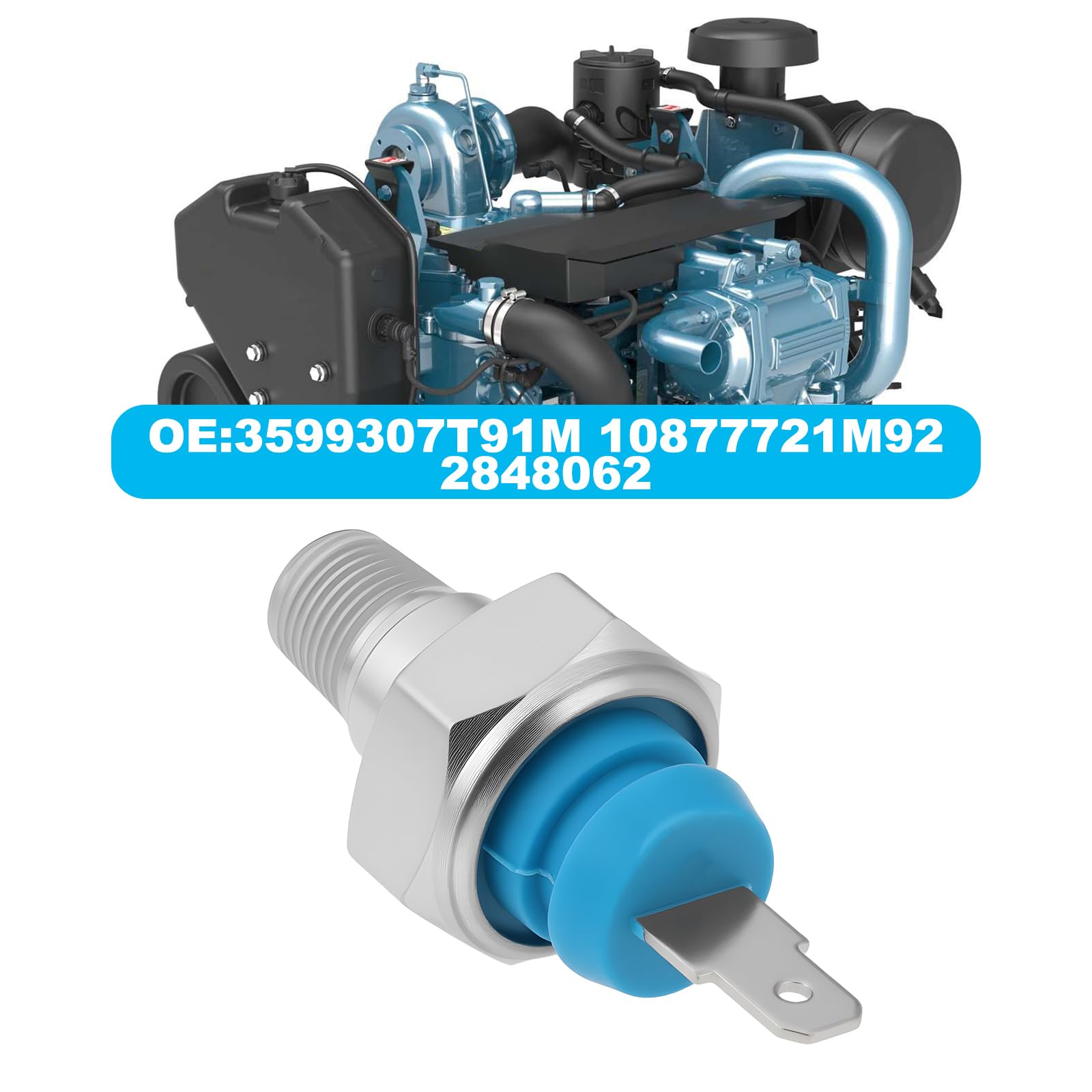 The Lord of the Tools Interruttore Pressione Olio Motore 1/8x27 NPT Filettatura 3599307T91M Compatibile Con Perkins Compatibile Con Massey Ferguson