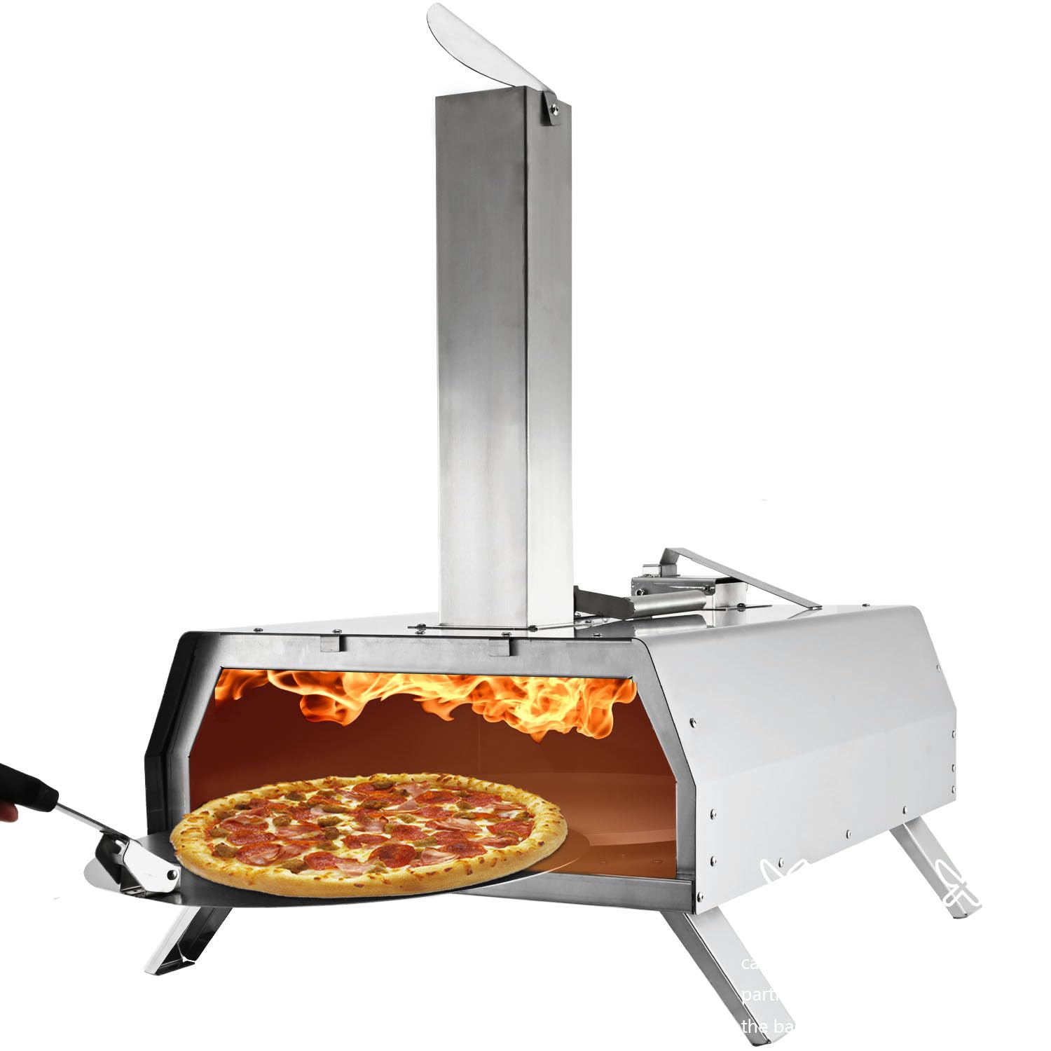 Anman Pizza Oven Outdoor, 16" MultiFuel Rotatable Pizza Ovens