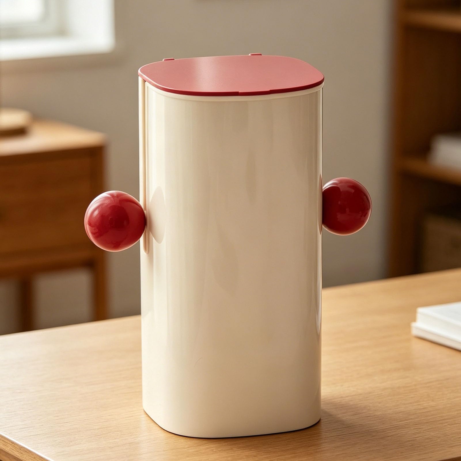 Porta Pennelli per Trucco a Sollevamento Automatico, Organizer per Pennelli per Trucco in Plastica con Coperchio, 4 Scomparti, Spazio di Archiviazione -up con un per il Ripiano del Bagno