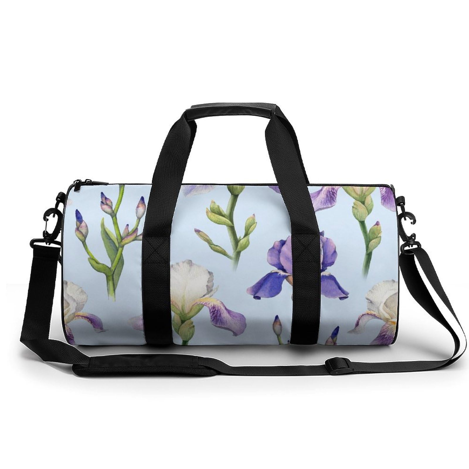 Sac de sport gym fleurs blanches pourpres sac week-end duffel bag voyage - 8