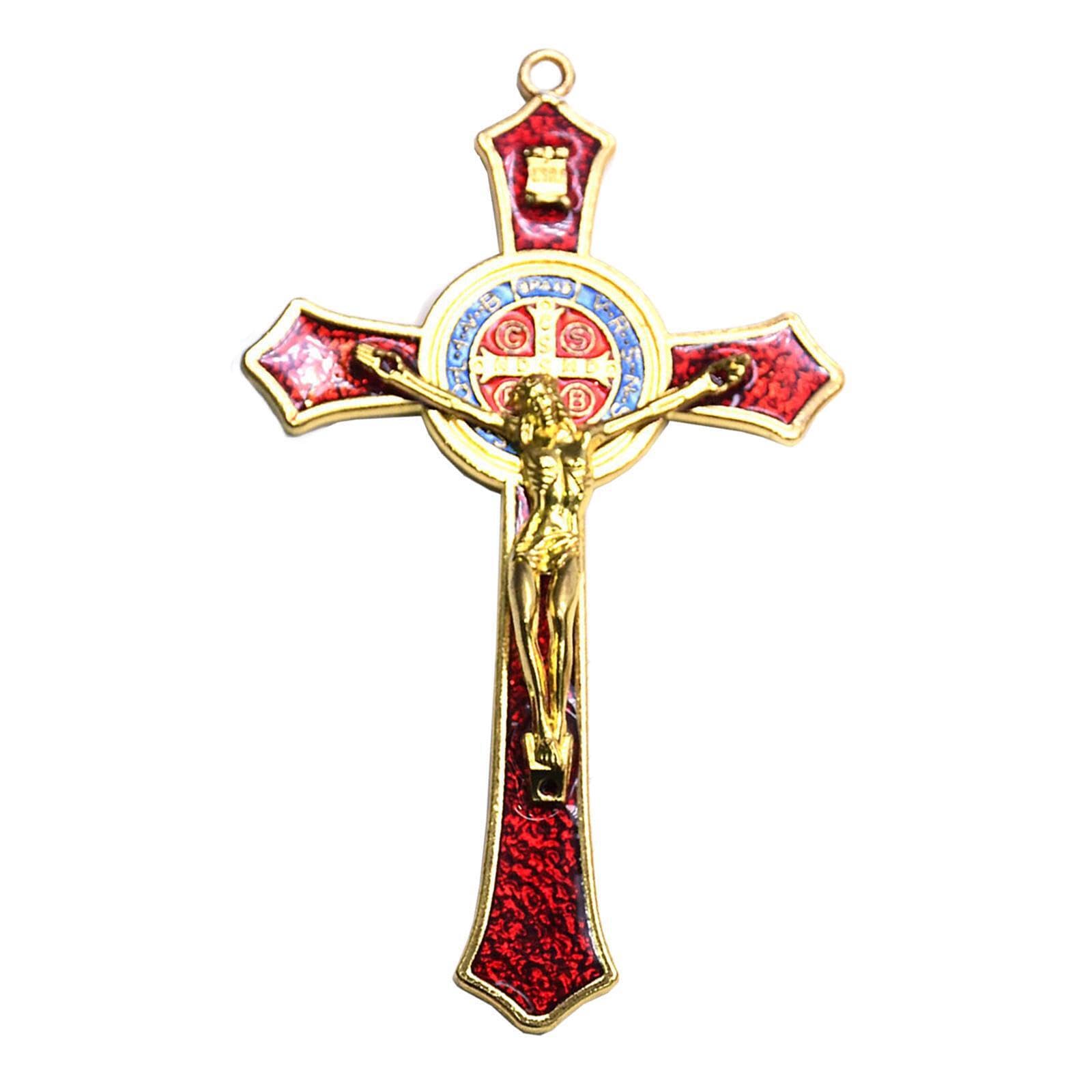 ALCXAZS Elegant Zinc Alloy Wall Crucifix Cross Jesus Statue Figurine Home Decor Christian Prayer