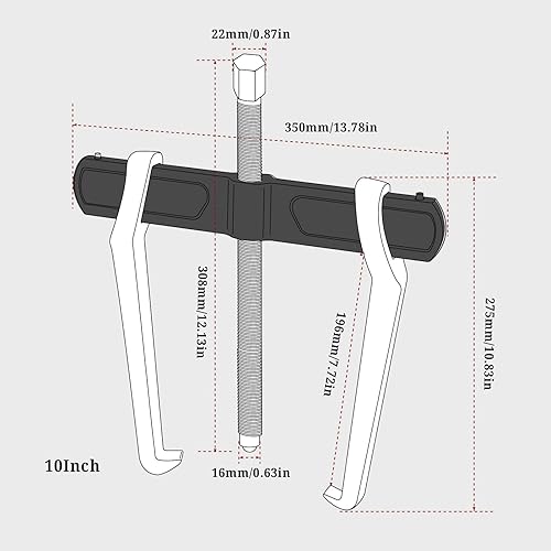Miniatura 5 de BILITOOLS Extractor de engranajes de 2 mordazas de 3 ", externo interno para la extracción de poleas Volantes rodamientos y engranajes