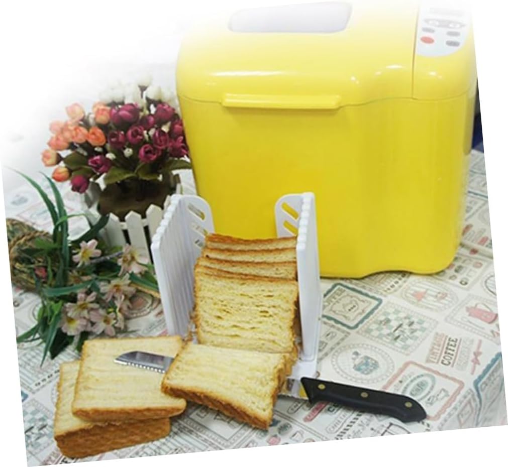 Foldable Plastic Bread Slicer for Bagels and Loaves, White ABS