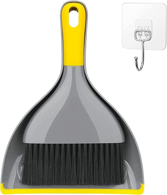 Dustpan and Broom Set Small,Mini Handheld Dust pan Brush Cleaning Combo for Home,Desktop,Sofa,Kitchen,Keyboard,Sweeping