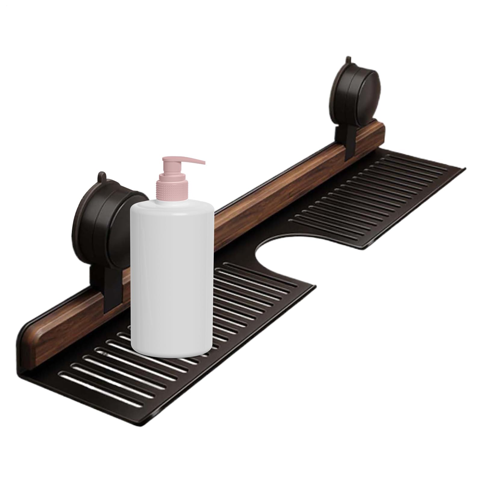 Étagère de douche à ventouse robuste et sans perçage avec plateau de rangement à forte adhérence
