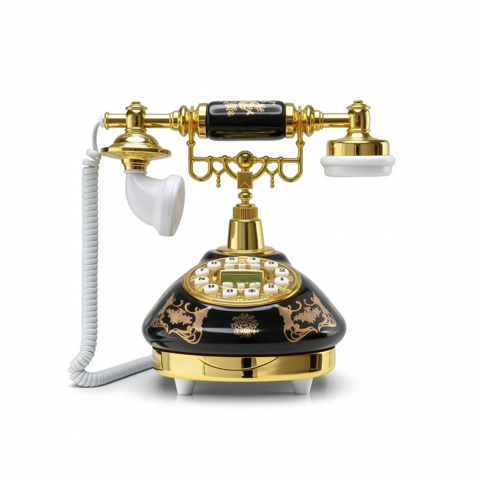 Colcolo Teléfono de Cerámica Antiguo Teléfono Retro Teléfono Fijo Teléfono Decorativo con Estética Nostálgica y Carácter de Material Cerámica y Metal Adecuado