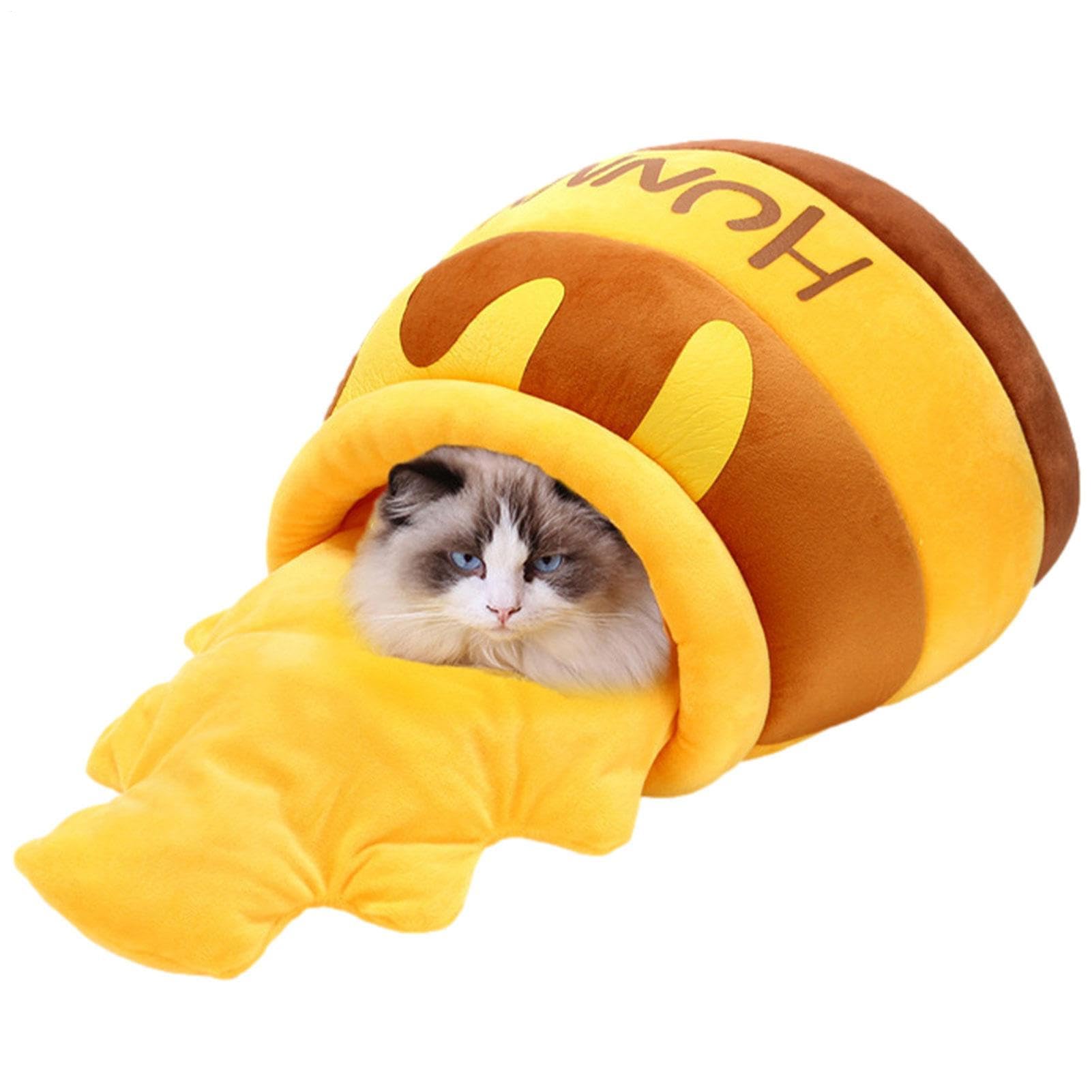 a tenda per gatti – cuccia isolata in peluche per gatti | graziosa grotta per gatti in stile barattolo di miele, morbido cuscino per , sicuro rifugio invernale per gatti gatti