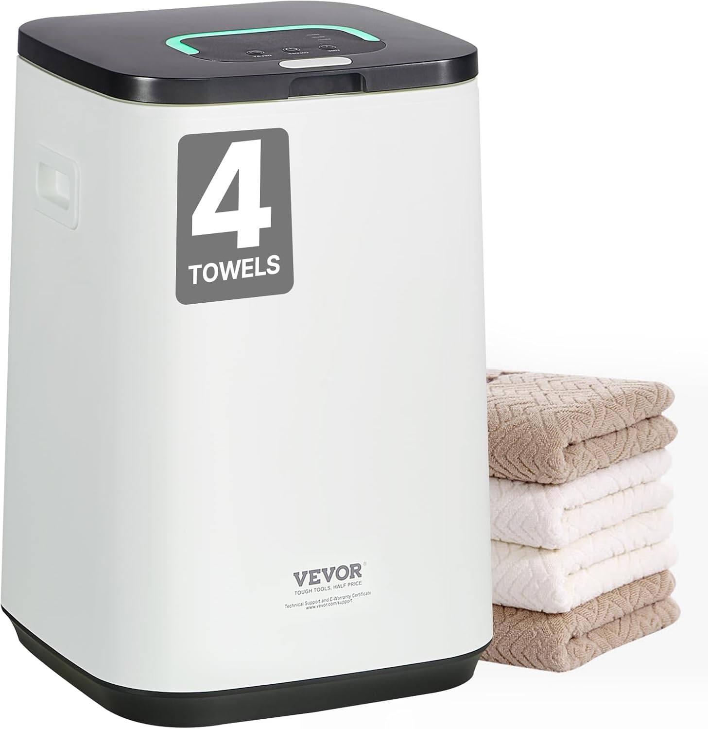 Damaged- VEVOR Towel Warmers for Bathroom, Towel Warmer Bucket with Child Lock & High-Temp Indicator & 24H Delay Timer & Auto Shut Off Fits up to 4 Oversized Towels, Blankets, Clothes, Bathrobes and More 20L - Child Lock White