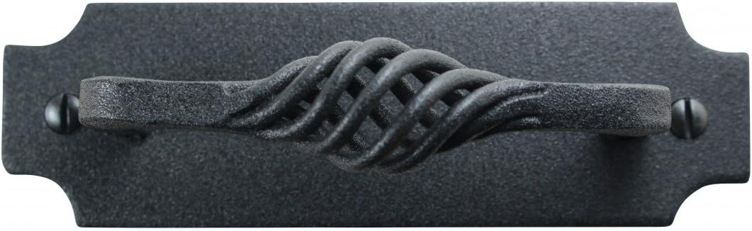 Renovators Supply Manufacturing Kitchen Cabinet Handles 5-1/4 in. Black Wrought Iron Birdcage Design Cabinet Pulls with Mounting Hardware