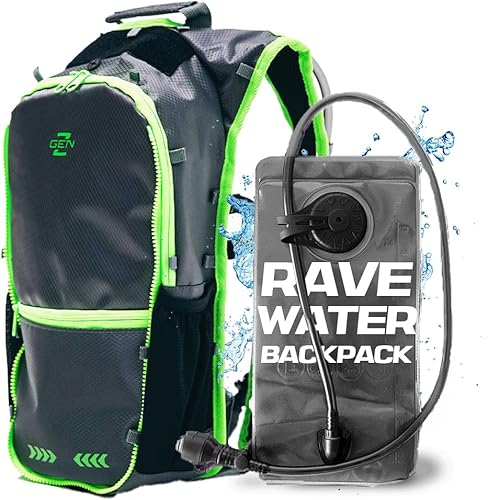 RaveRunner Mochila de hidratación antirrobo  Paquete de hidratación Rave, bolsa de agua para festivales, Hydropack Rave, paquete de hidratación EDC