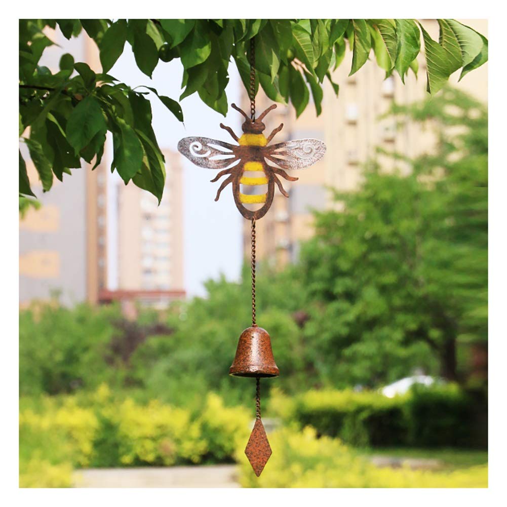 Carillon éolien vintage en métal et sculpture d'extérieur suspendue pour jardin